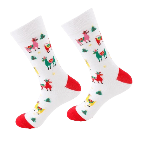 White Christmas theme Socks