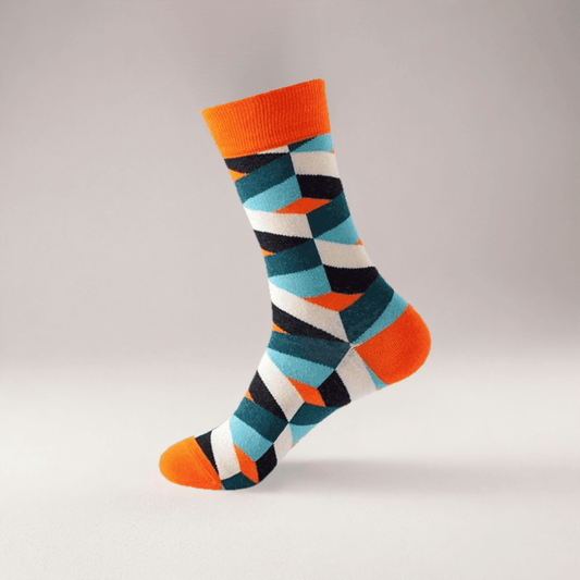 Abstract Orange Socks - Formal Socks for Men & Women in India