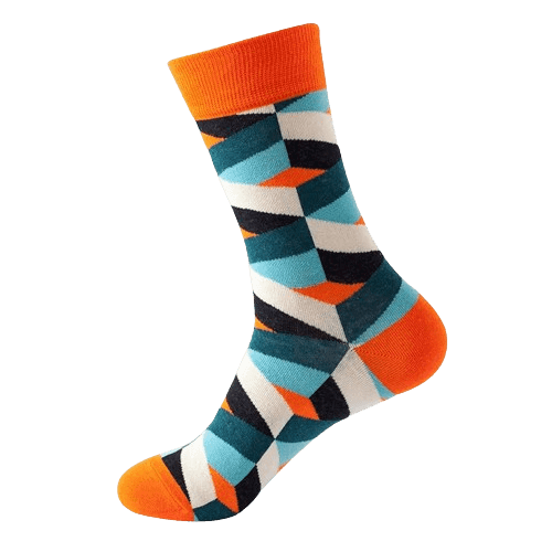 Abstract Orange Socks - Formal Socks for Men & Women in India